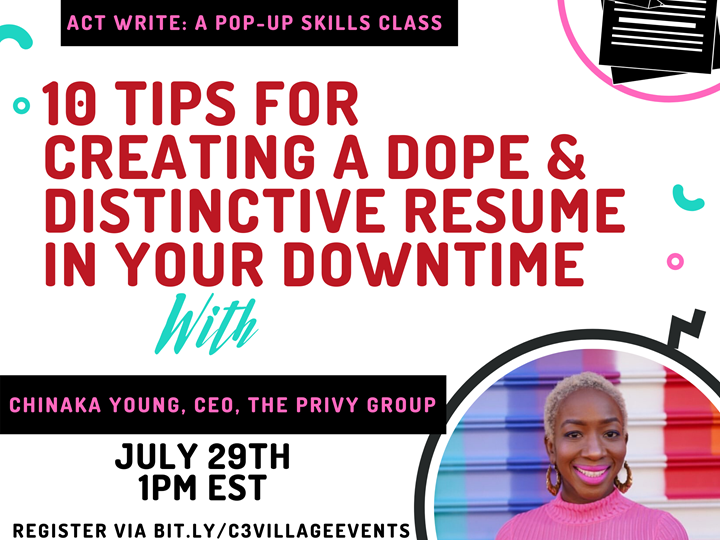 Act Write: 10 Tips for Creating a Dope & Distinctive Resume in Your Downtime